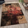 Flash Furniture Red, Green, Beige 6' x 9' Abstract Area Rug YK-A811A-D8571-69-GR-GG